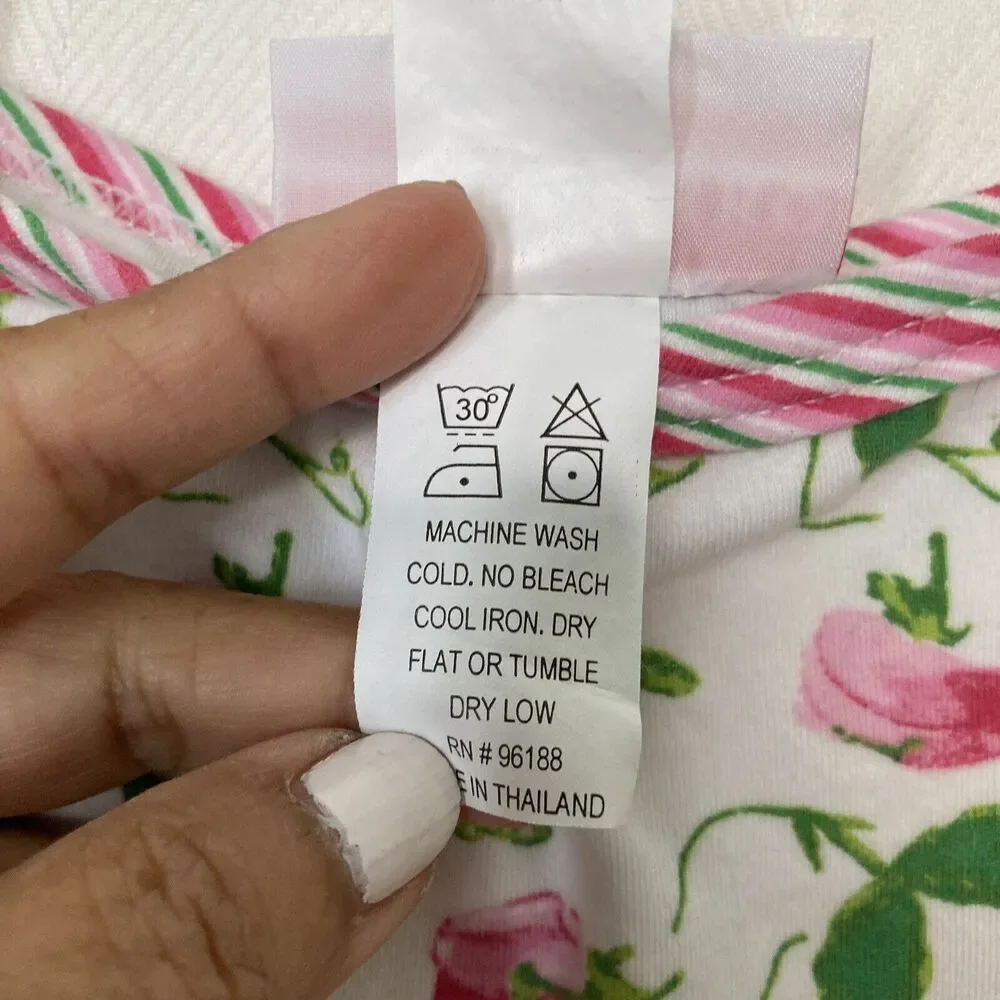 Marimekko By Sweet Potatoes Girls Pink Green Floral Cotton Dress Size 4T Soft